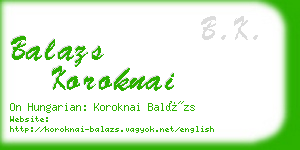 balazs koroknai business card